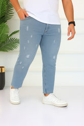 Men’s sky blue rough style denim pant